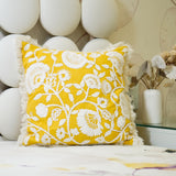 Yellow White Flower Cushion Cover