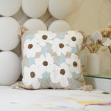 Beige Square Daisy Cushion Cover