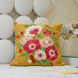 Yellow Multi Flower Cushion Cover