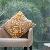 Yelllow Ikkat Cushion Cover