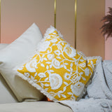 Yellow White Flower Cushion Cover