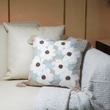 Beige Square Daisy Cushion Cover