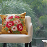 Yellow Multi Flower Cushion Cover