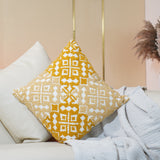 Yelllow Ikkat Cushion Cover