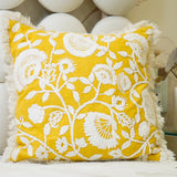 Yellow White Flower Cushion Cover