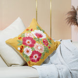 Yellow Multi Flower Cushion Cover