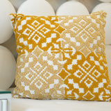 Yelllow Ikkat Cushion Cover