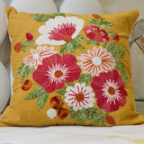 Yellow Multi Flower Cushion Cover