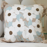 Beige Square Daisy Cushion Cover