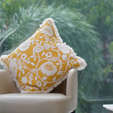 Yellow White Flower Cushion Cover