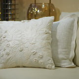 White Flower Cushion Cover