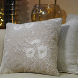 Beige Flower Cushion Cover